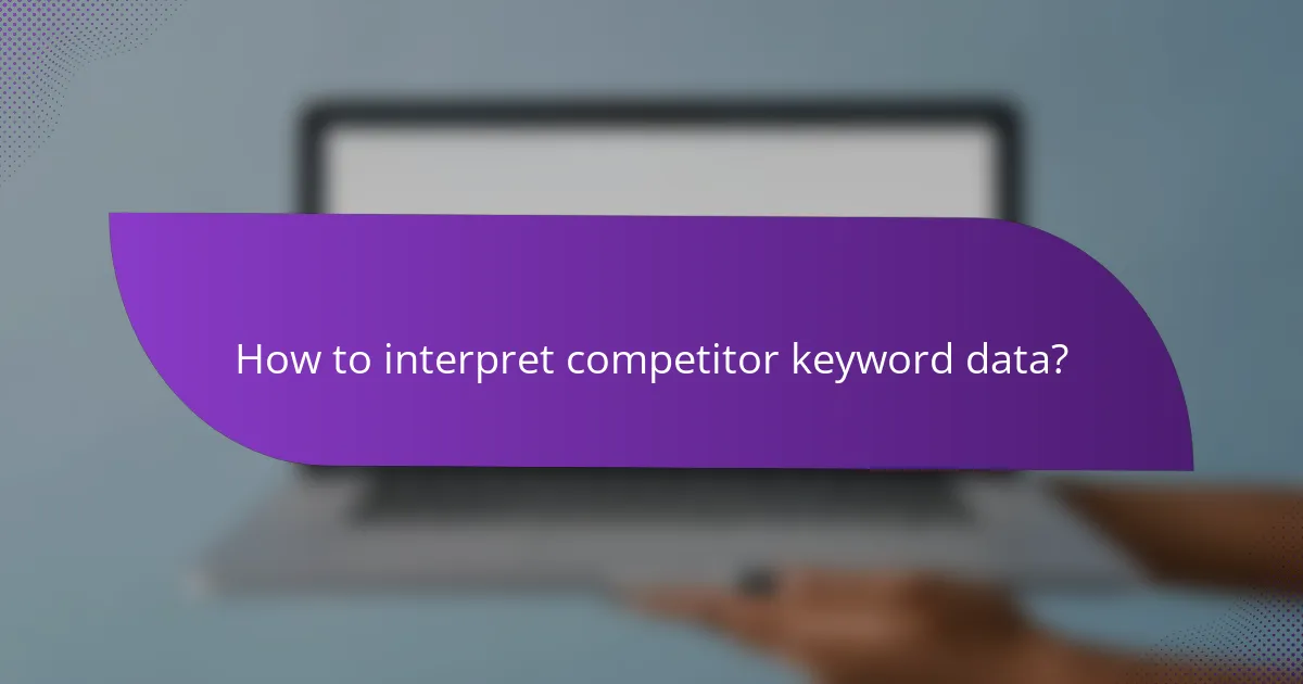 How to interpret competitor keyword data?