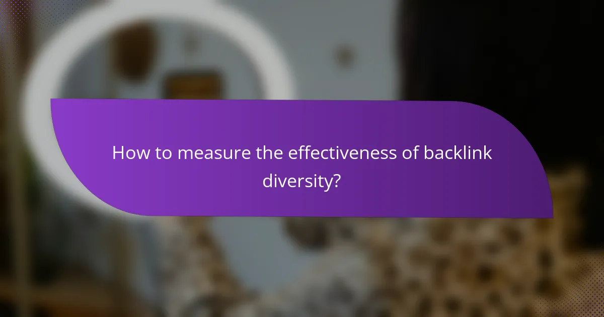 How to measure the effectiveness of backlink diversity?