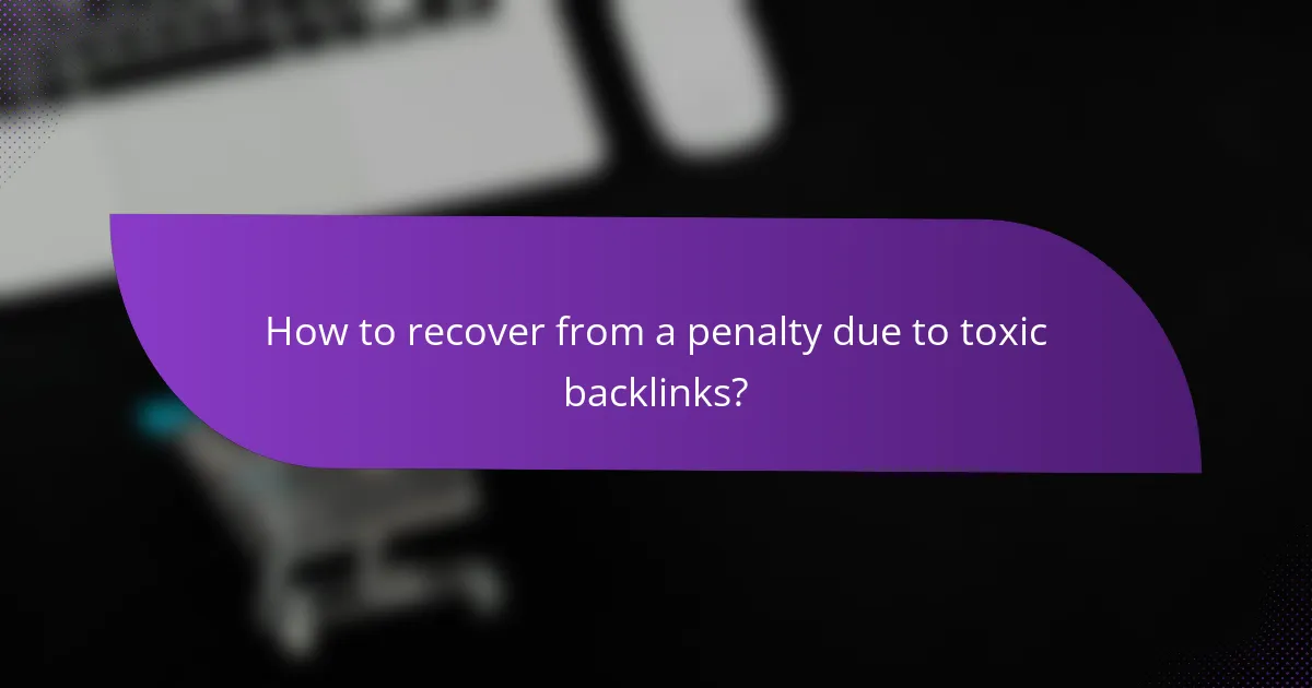 How to recover from a penalty due to toxic backlinks?