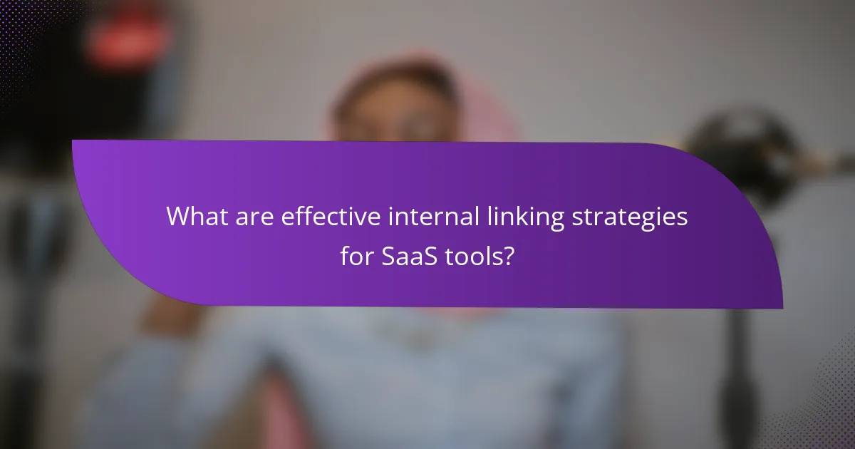 What are effective internal linking strategies for SaaS tools?