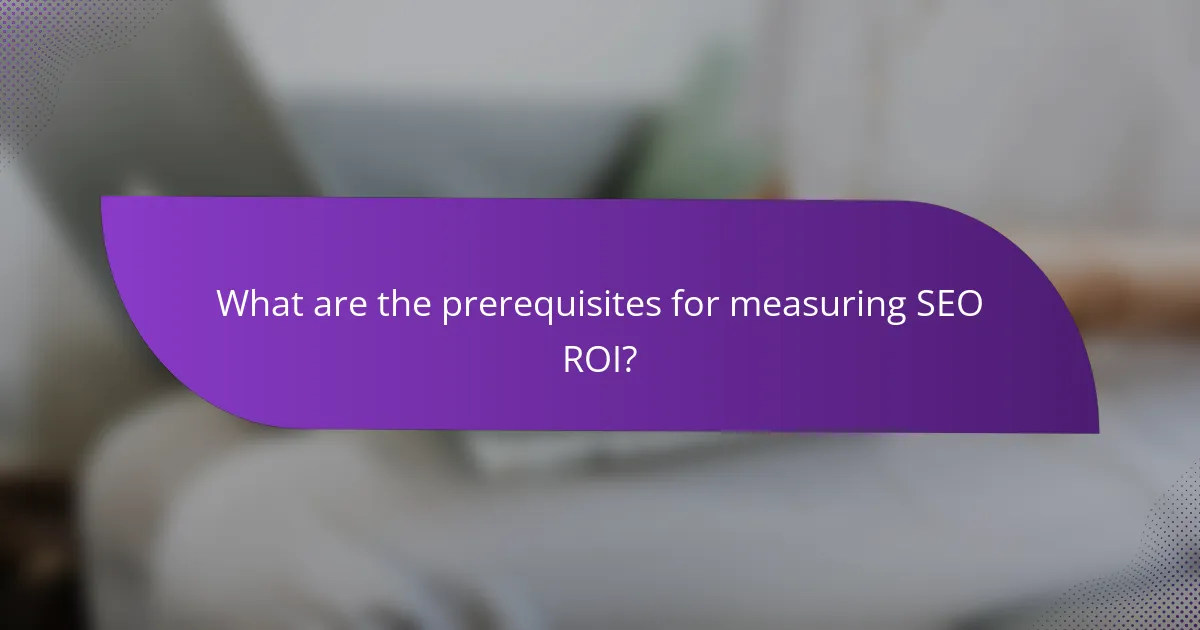 What are the prerequisites for measuring SEO ROI?