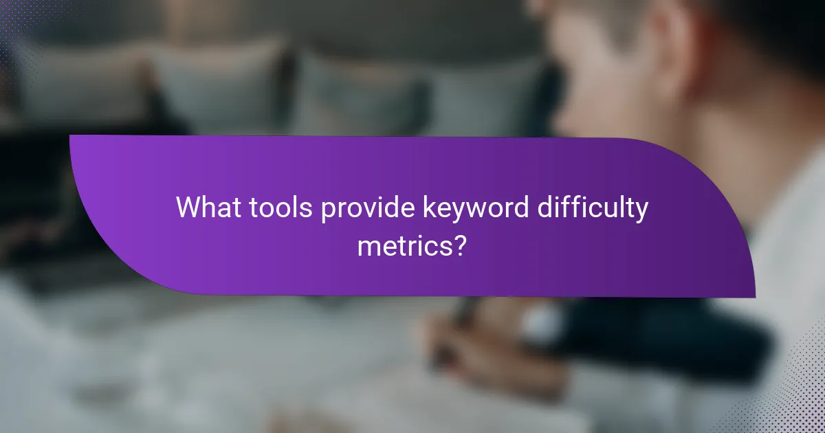What tools provide keyword difficulty metrics?